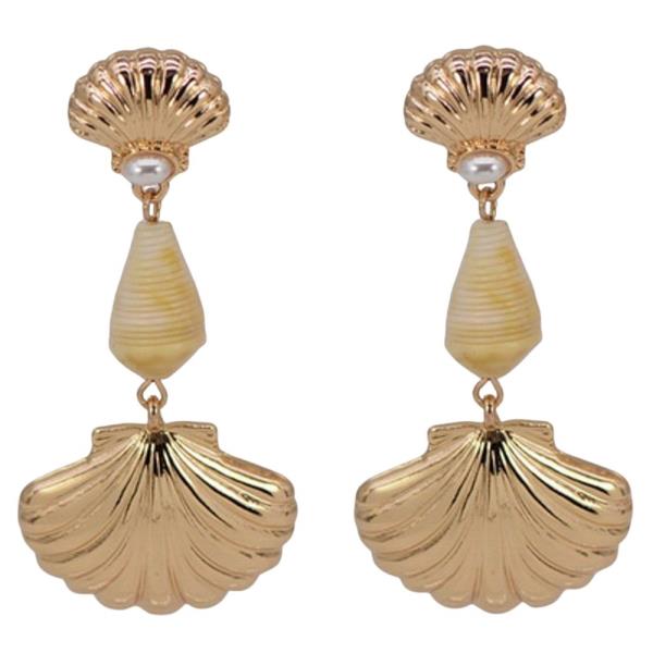 Metal Shell Statement Drop Earring