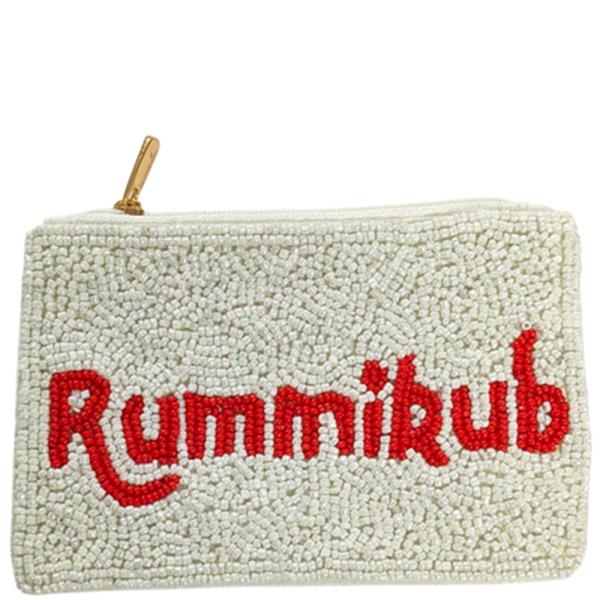 Seed Bead Rummirub Coin Purse Bag
