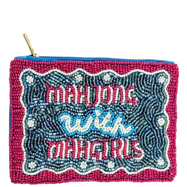 SEED BEAD MAHJONG WITH MAHGIRLS COIN PURSE BAG