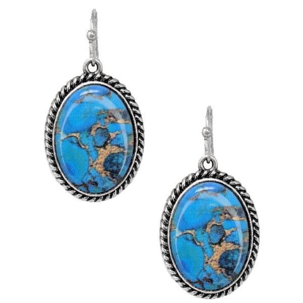 Western Oval Print Earring
