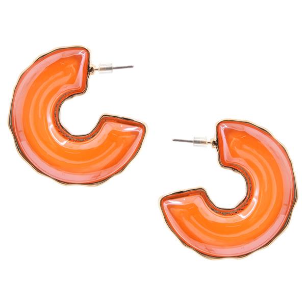 Open Round Color Post Earring
