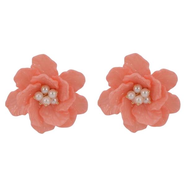 Resin Floral Statement Stud Earring