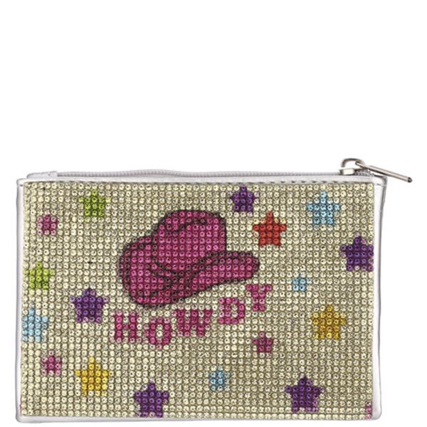 Howdy Rhinestone Coin Purse Pouch Bag