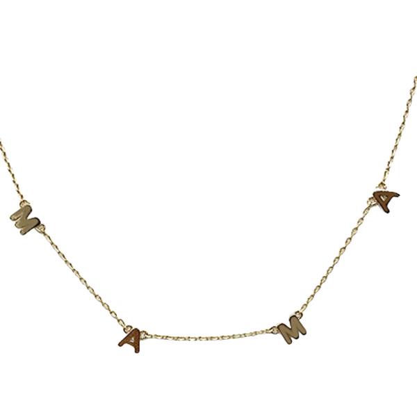 Brass Mama Letter Station Necklace