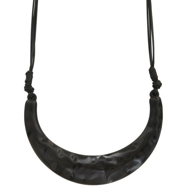 Crescent Curved Pendant Necklace