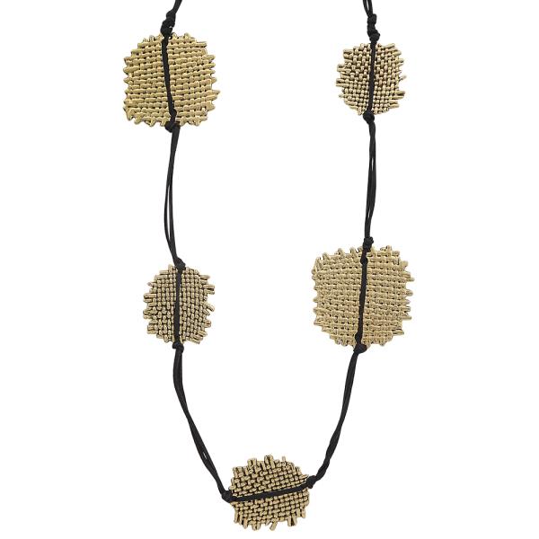 Metal Texture Design String Necklace