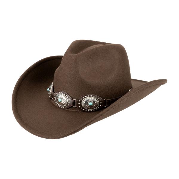 CC Vegan Felt Cowboy Hat with Concho Trim Band