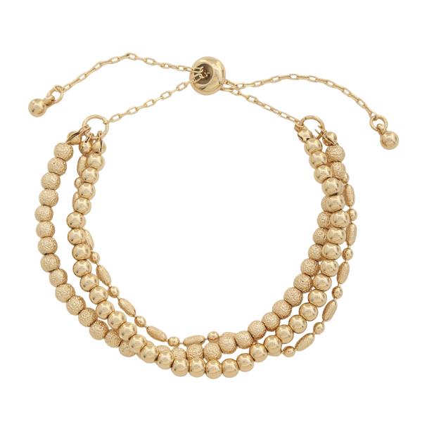 4mm Metal Ball And CCB Chain Adjustable Bracelet