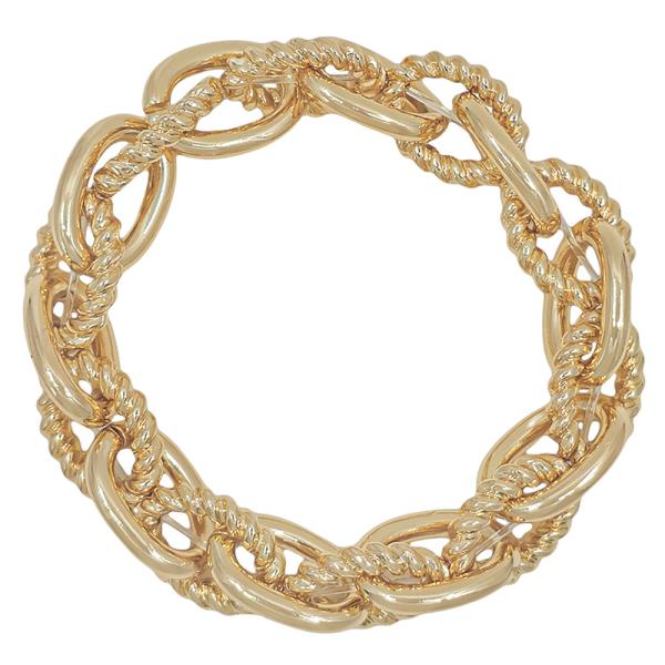 Oval Chain 2 Textured Metal Stretched Bracelet
