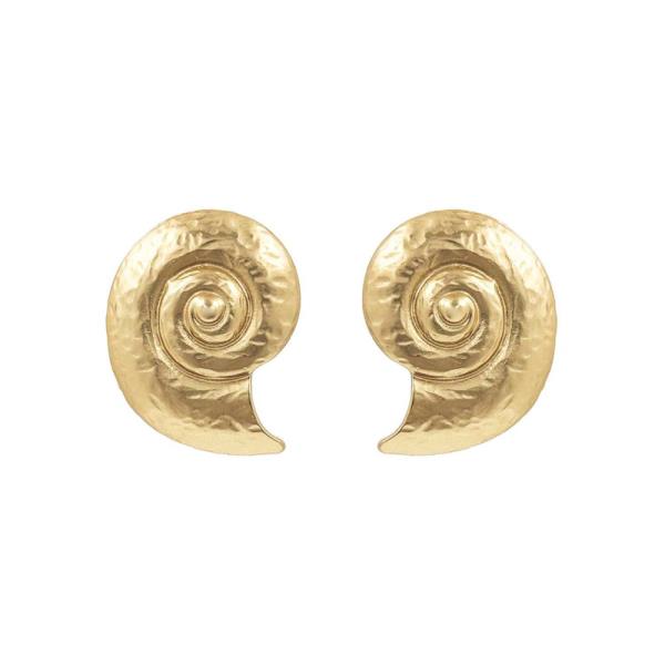 Sealife Spiral Shell Stud Earring