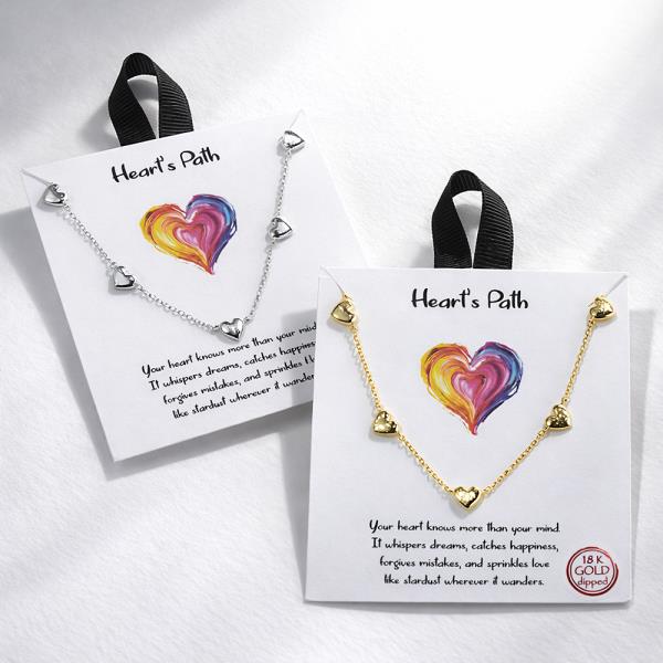 18K GOLD DIPPED  HEARTS PATH NECKLACE