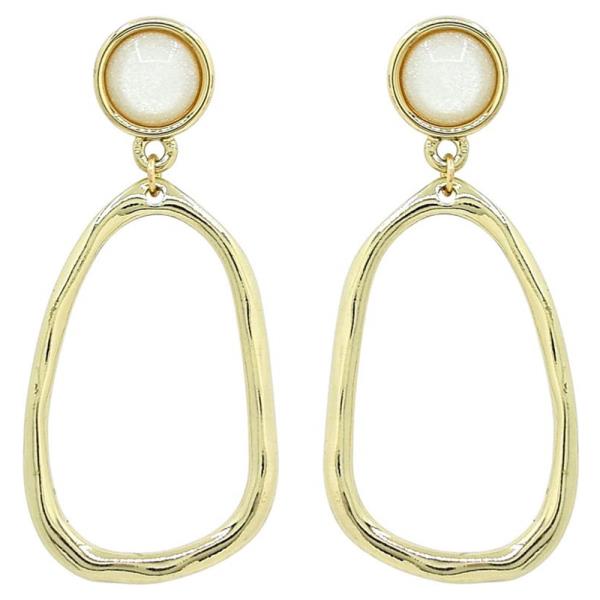 Metal Oval W Semi Post Earring