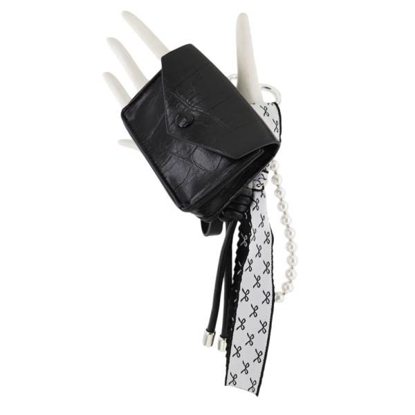 | FAUX LEATHER MINI POUCH BAG CHARM KEYCHAIN