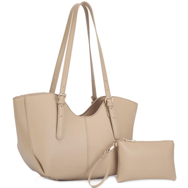 2IN1 Design Shoulder Tote Bag W Pouch Set