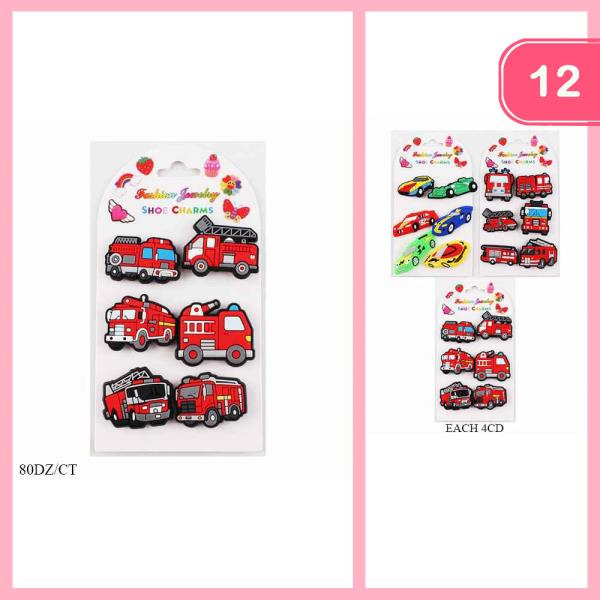 Fire Trucks Car Shoe Charm (12 Units)