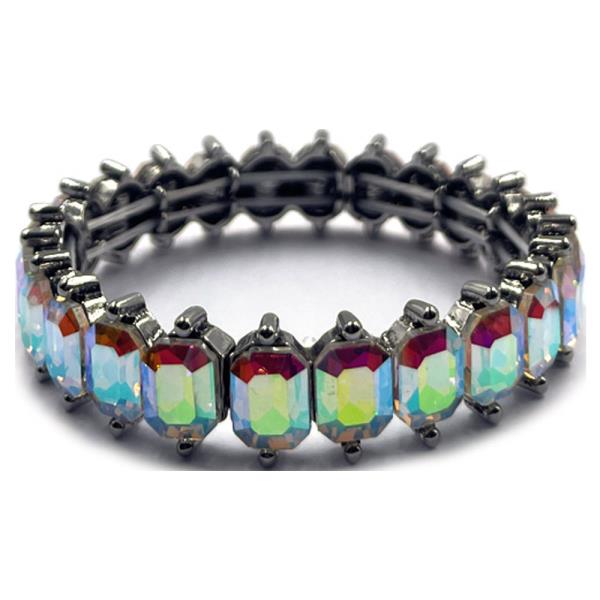 Rectangular Semi Precious Stone Stretch Bracelet