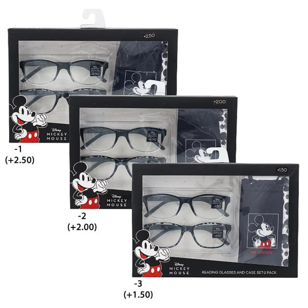 2PC Disney Mickey Mouse Reading Glasses and Case Set