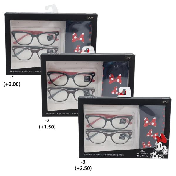 2PC Disney Minnie Mouse Reading Glasses and Case Set