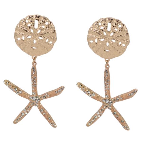 Shell Starfish Dangle Earring