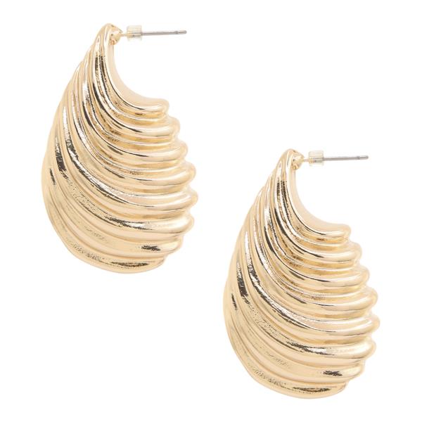 Multi Row Curve Design Metal Earring