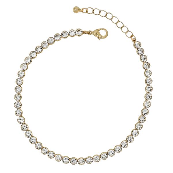 4mm Round Stone Extension Chain Anklet