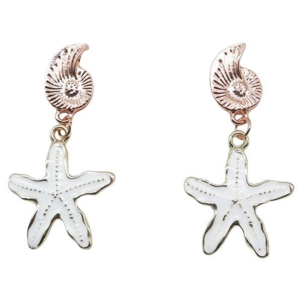 Sealife Starfish Shell Dangle Earring