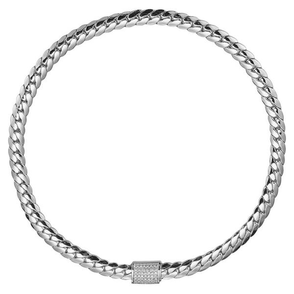 CURB LINK W/CZ MAGNET LOCK NECKLACE