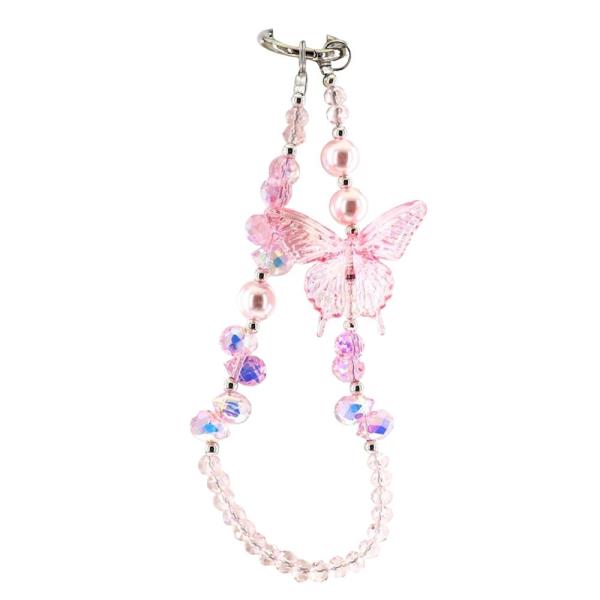 BEADED BUTTERFLY BAG CHARM KEYCHAIN