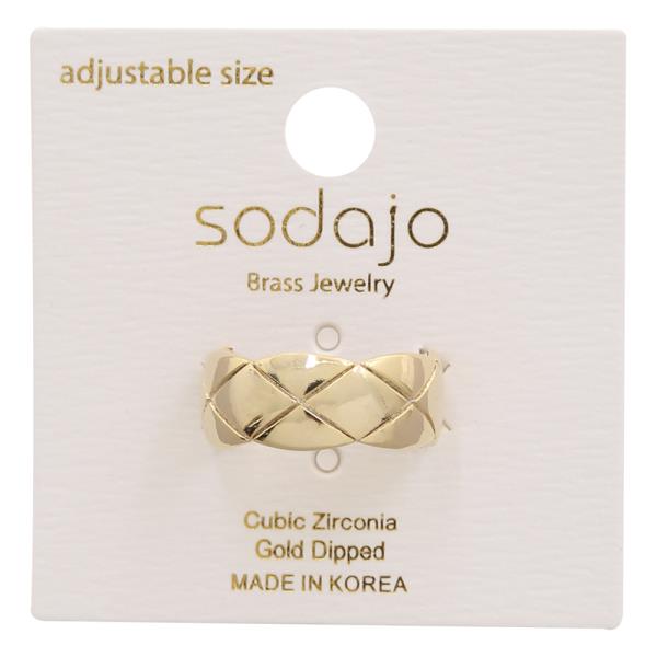 SODAJO Metal Design Gold Dipped Adjustable Ring