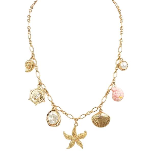 Ceramics Sealife Mix Charm Chain Necklace
