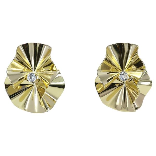 Metal Sunburst Disc Stud Earring