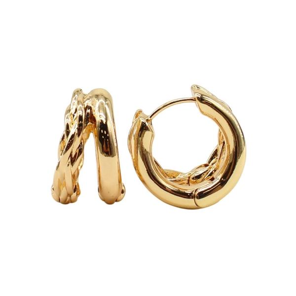 MULTI LAYERED HOOP HUGGIE EARRING