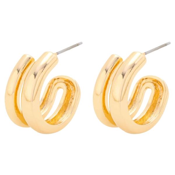 Metal Puffy Hoop Earring