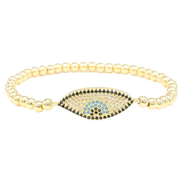 Deena Crystal Eye Stainless Steel Ball Bracelet
