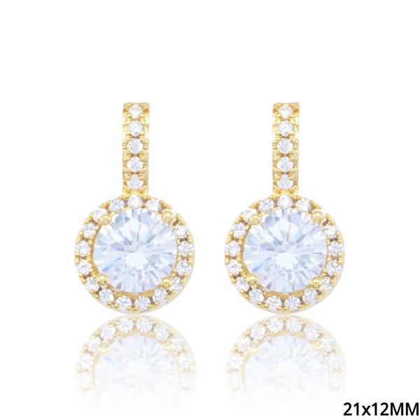 Round CZ Dangle Earring