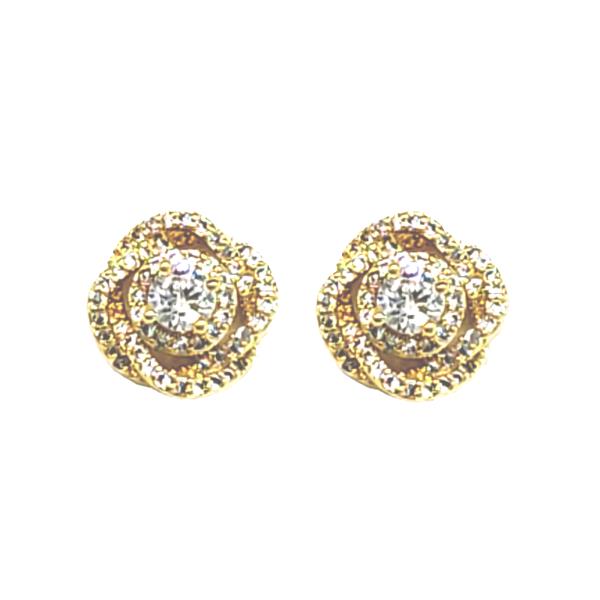 CZ HALO STUD EARRING