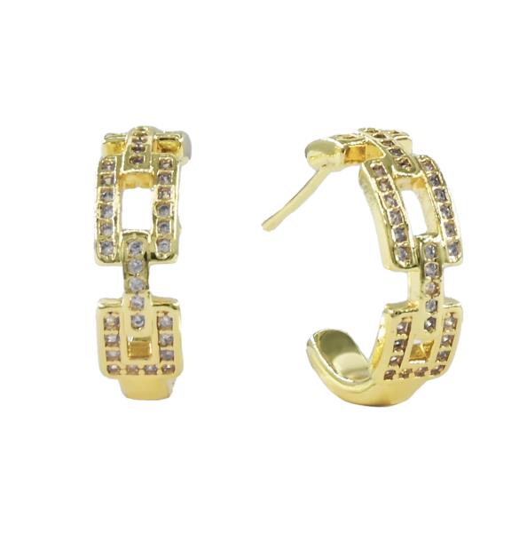 CZ HALF HOOP EARRING