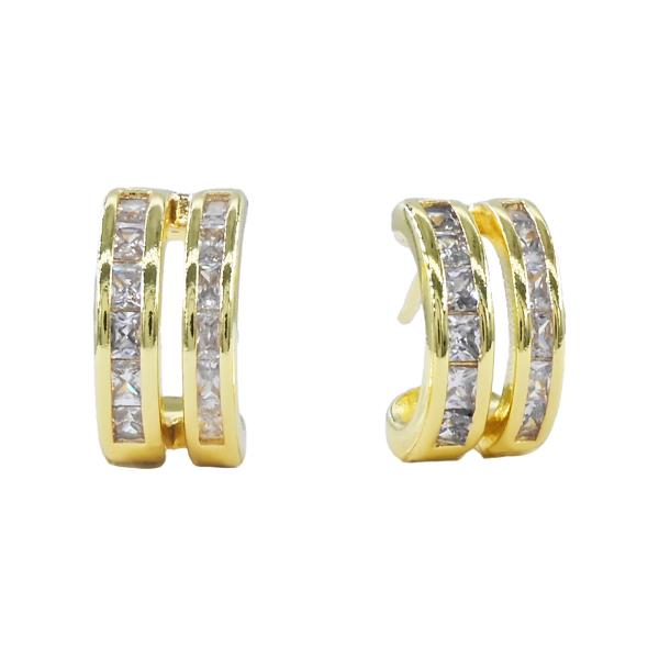 CZ HALF HOOP EARRING