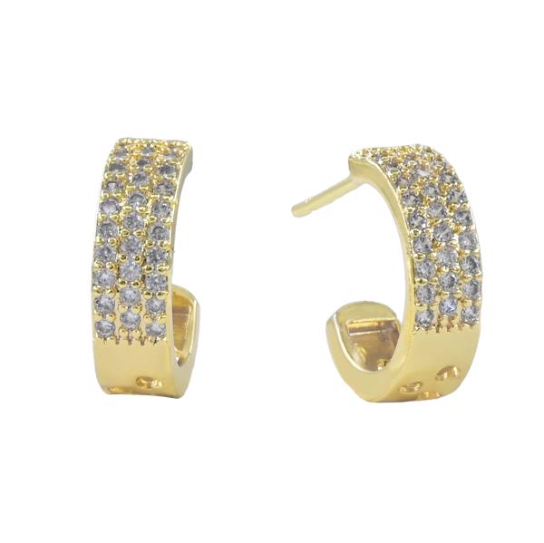 CZ HALF HOOP EARRING