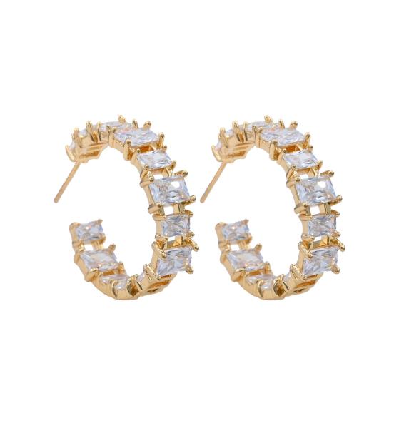 CZ HOOP EARRING