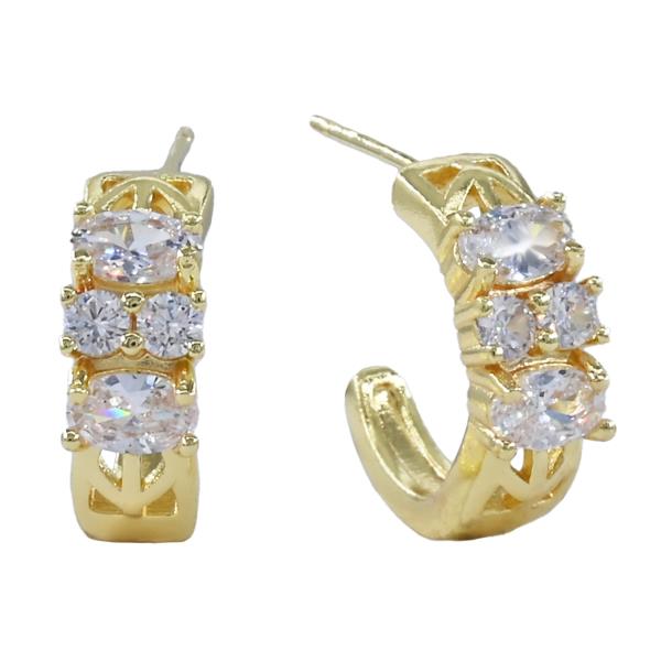 CZ HALF HOOP EARRING