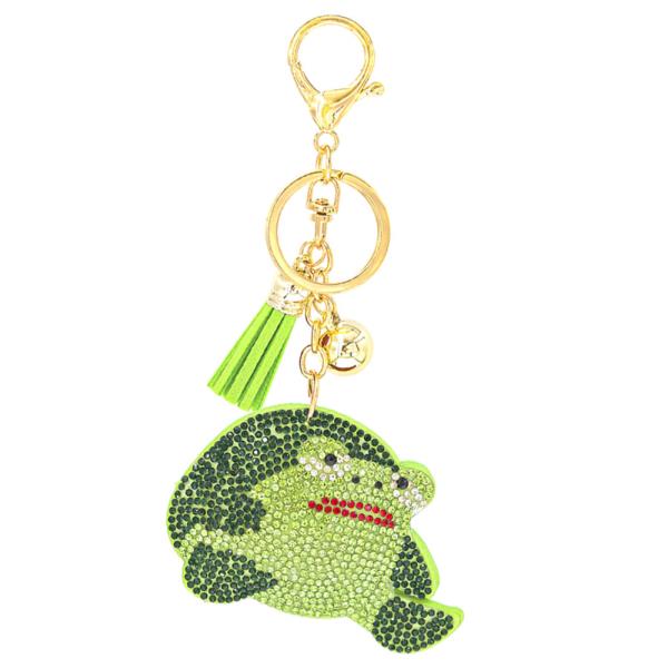 RHINESTONE FROG KEYCHAIN