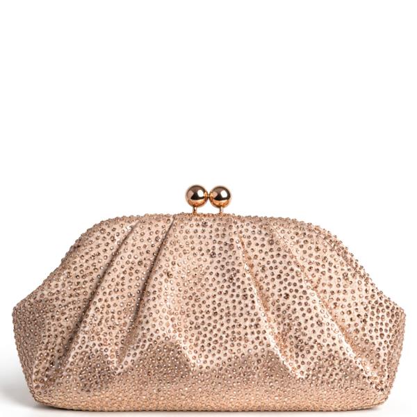 PLEATED SPARKLING ALL OVER EVENING CLUTCH BAG