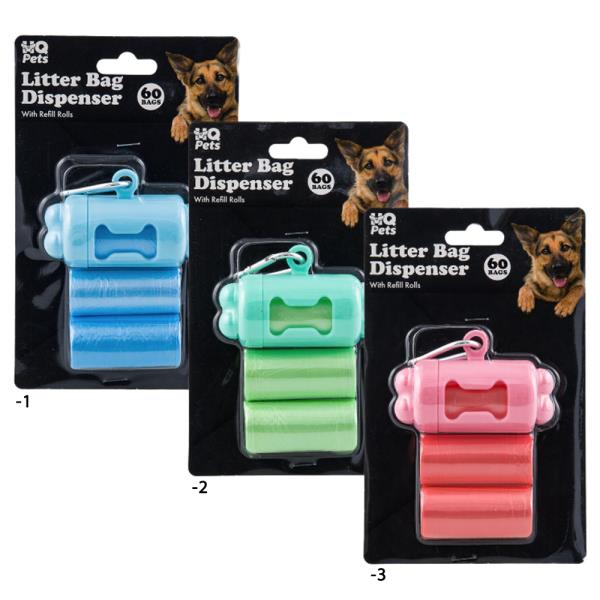 Litter Bag Dispenser With Refill Rolls