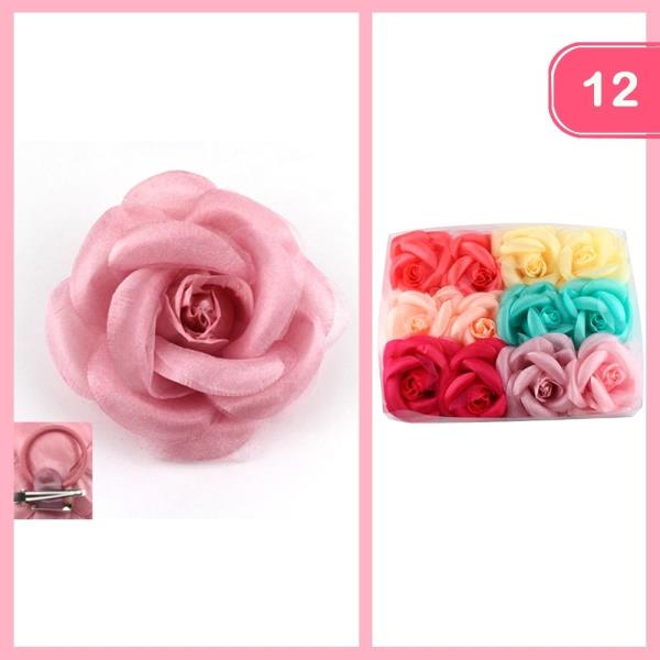 Flower Hair Pin Hair Tie (12 Units)