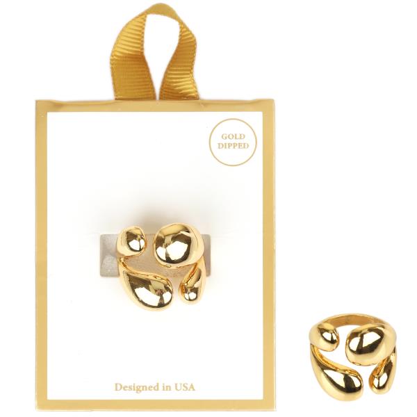 Metal Double Dome Cluster Ring