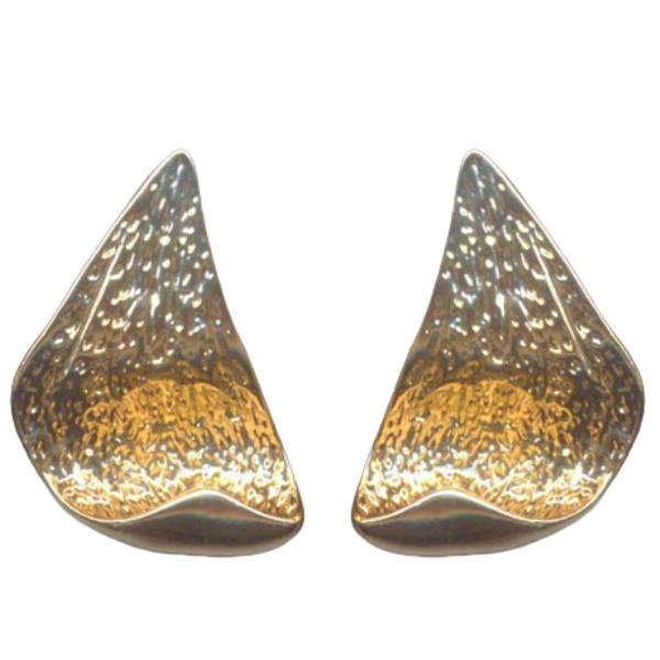 Metal Organic Textured Stud Earring