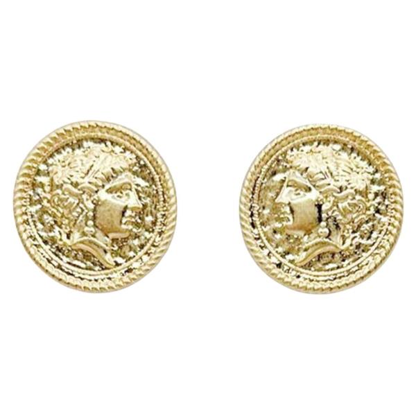 Metal Coin Stud Earring