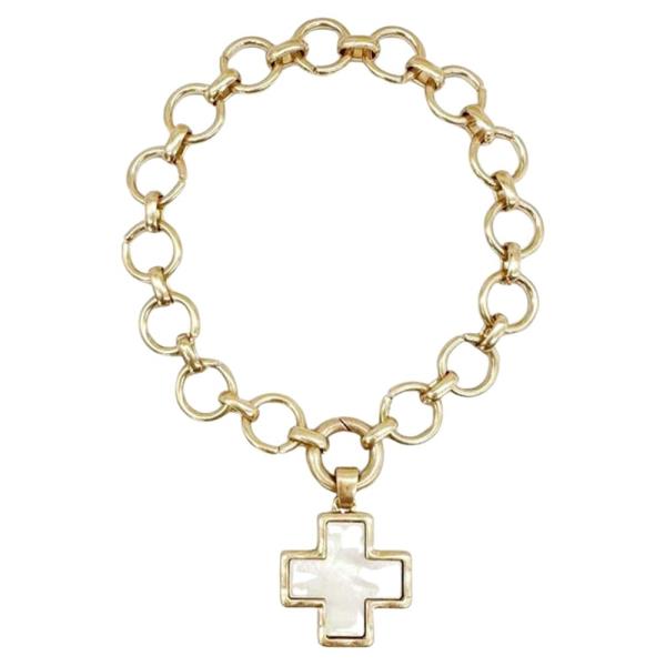 Metal Cross Chain Bracelet