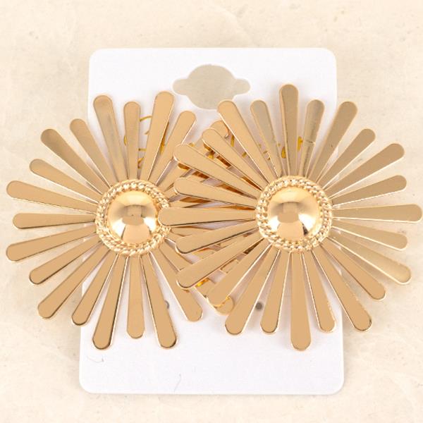 Metal Sunburst Statement Stud Earring
